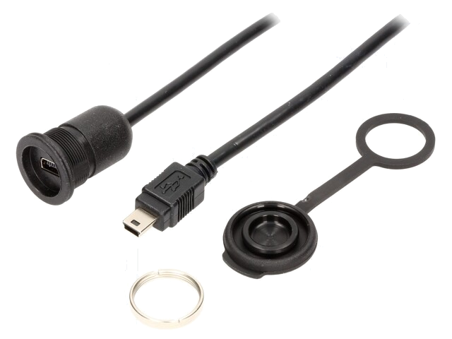 Kabel-adapter; USB B-mini contrastekker,USB B-ministekker Kabel-adapter; USB B-mini contrastekker,USB B-ministekker